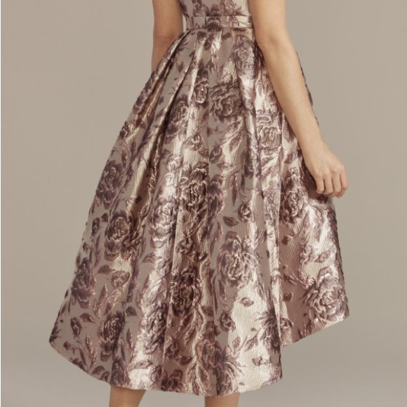 DAVID'S BRIDAL Floral Brocade High-Low a-line Dress - Picture 3 of 5